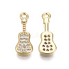 Brass Micro Pave Clear Cubic Zirconia Pendants X-KK-T056-56G-NF-2
