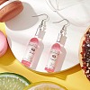 Wine Bottle Resin Dangle Earrings EJEW-JE05878-02-2
