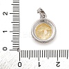 925 Sterling Silver Pave Yellow Cubic Zirconia Pendants STER-F063-01C-02-3