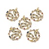 Brass Colorful Cubic Zirconia Pendants KK-E068-VA166-2-4