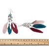 Flower & Feather Alloy Chandelier Earrings EJEW-G426-04AS-5