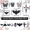 32Pcs 8 Styles Gothic Halloween Theme Alloy Enamel Pendants FIND-BM0001-20-2