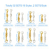 Kissitty 32 Sets 16 Styles Brass Magnetic Clasps KK-KS0001-28-3