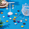 32Pcs 8 Colors Glass Seed Beaded Sunflower with Evil Eye Charms PALLOY-PH01782-4