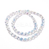 Transparent Electroplate Glass Beads Strands GLAA-C025-02D-4