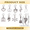 80Pcs 10 Styles Alloy Pendant Decoration HJEW-LP00003-2