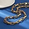 Ion Plating(IP) 304 Stainless Steel Paperclip Chain Necklaces for Women Men NJEW-U019-03G-1