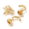 Brass Micro Pave Clear Cubic Zirconia Fold Over Clasps KK-K389-027G-2
