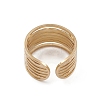 Ion Plating(IP) 304 Stainless Steel Multi Line Open Cuff Rings for Women RJEW-G285-10G-3