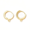 Brass Micro Pave Clear Cubic Zirconia Hoop Earring Findings KK-C018-01A-G-1