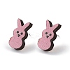 Natual Wood Easter Stud Earrings EJEW-C013-02F-2