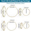 4 Piars 4 Styles Brass Ring Hoop Earrings for Women EJEW-BBC0001-71-2