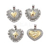 Brass Micro Pave Cubic Zirconia Pendants KK-C091-02-PG-1