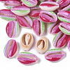 Printed Natural Cowrie Shell Beads X-SSHEL-R047-01-A09-1