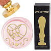 Brass Wax Seal Stamps with Wood Handle AJEW-WH0412-0119-1