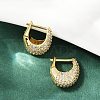 Oval Brass Micro Pave Clear Cubic Zirconia Hoop Earrings EJEW-S277-10G-A-3