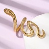 Snake 304 Stainless Steel Cuff Rings for Women RJEW-A091-15G-2