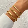 3Pcs Alloy Snake Chain Bracelets & Oval Link Chain Bracelets & Bangles Set WGF0598-01-3