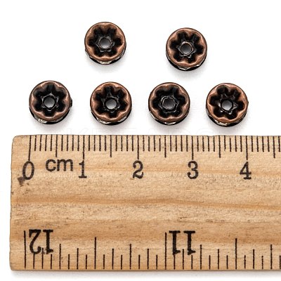 Brass Rhinestone Rondelle Space Beads RB-H035-29-1