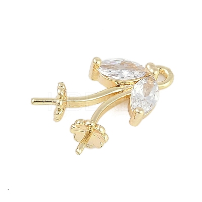 Rack Plating Brass with Cubic Zirconia Pendants LS-KK-Q018-04G-1