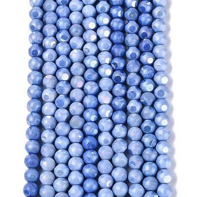 Ombre Effect Dyed Electroplate Opaque Glass Beads Strands EGLA-Q130-01A-04-1