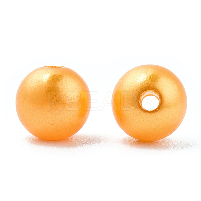 Spray Painted ABS Plastic Imitation Pearl Beads OACR-T015-05C-18-1