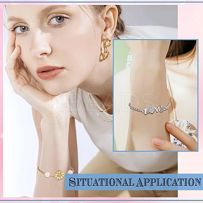 10Pcs 304 Stainless Steel Rolo Chain Bracelet Making AJEW-YW00004-01-1