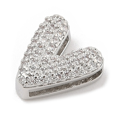 Brass Micro Pave Cubic Zirconia Slide Charms ZIRC-I068-08P-A-1