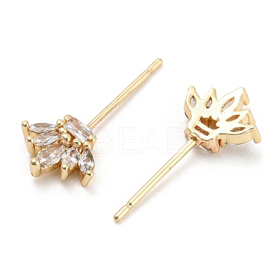 Brass Micro Cubic Zirconia Crown Head Pins KK-Q789-19G-1