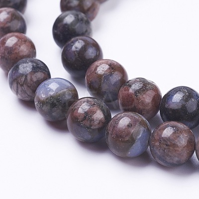 Natural Glaucophane Beads Strands G-G735-54-8mm-1