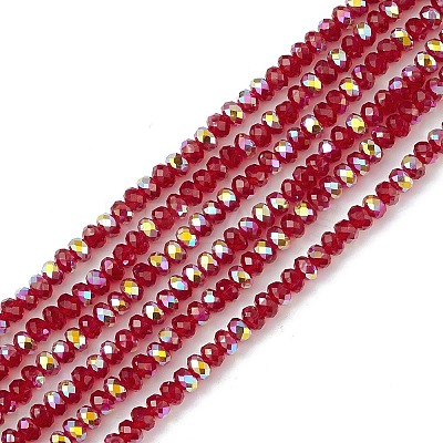 Transparent Electroplate Glass Beads Strands EGLA-F156-AB01-1