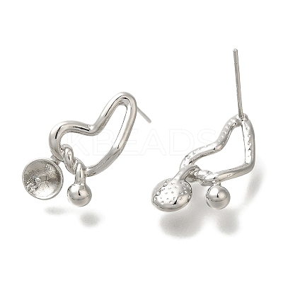 Brass Stud Earring Findings KK-K388-13P-1