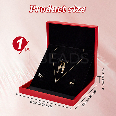 Square PU Leather with Lint Jewelry Storage Box AJEW-WH0505-86B-01-1