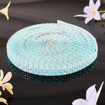 3 Yards Resin Self Adhesive Sewing Trim Hotfix Rhinestone Tape DIY-TA0013-15F-1
