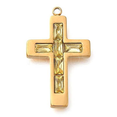 304 Stainless Steel Rhinestone Charms STAS-P369-14G-04-1