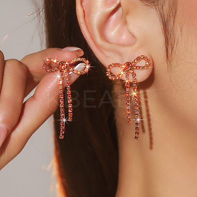 Brass Rhinestone Stud Earrings FS-WG4CB7C-10-1