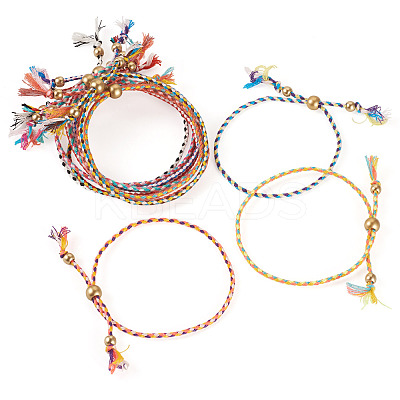 24Pcs 12 Colors Bohemian Braided Polyester Cord Bracelet Making MAK-TA0001-34-1