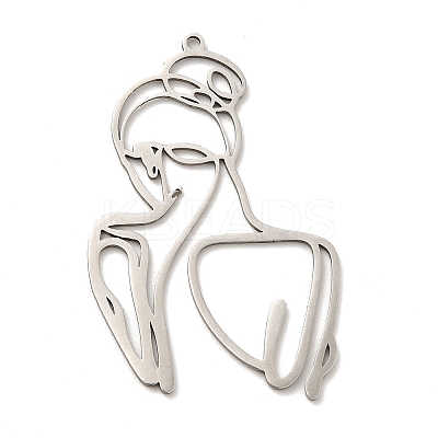 Non-Tarnish 201 Stainless Steel Pendants LS-STAS-E175-14P-1
