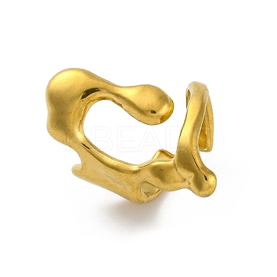 Irregular 304 Stainless Steel Open Cuff Rings for Women RJEW-M019-05G-1