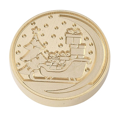 Christmas Series Wax Seal Brass Stamp Head AJEW-M037-01G-15-1