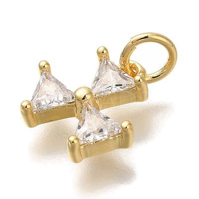 Rack Plating Brass Micro Pave Cubic Zirconia Charms KK-I720-39G-1