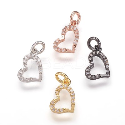 Brass Micro Pave Cubic Zirconia Pendants ZIRC-K070-39-1