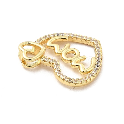 Rack Plating Brass Micro Pave Cubic Zirconia Pendants KK-K270-28G-1