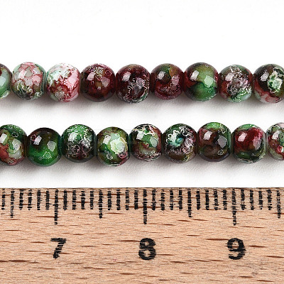 Baking Paint Glass Beads Strands DGLA-N003-4mm-A09-1