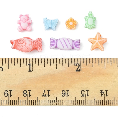 260Pcs 7 Style Craft Style Acrylic Beads MACR-FS0001-38-1