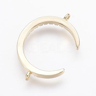 Brass Micro Pave Cubic Zirconia Links ZIRC-G109-56G-NR-1