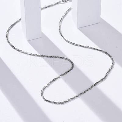 304 Stainless Steel Mesh Chain Necklaces for Women Men NJEW-P321-01P-1