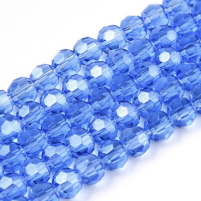Electroplate Glass Bead Strands EGLA-R015-4mm-10-1