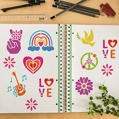 PET Hollow Out Drawing Painting Stencils DIY-WH0391-0547-1
