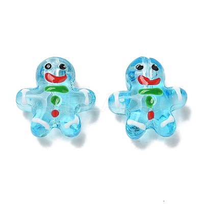 Christmas Transparent Glass Beads Strands LAMP-M021-02H-1